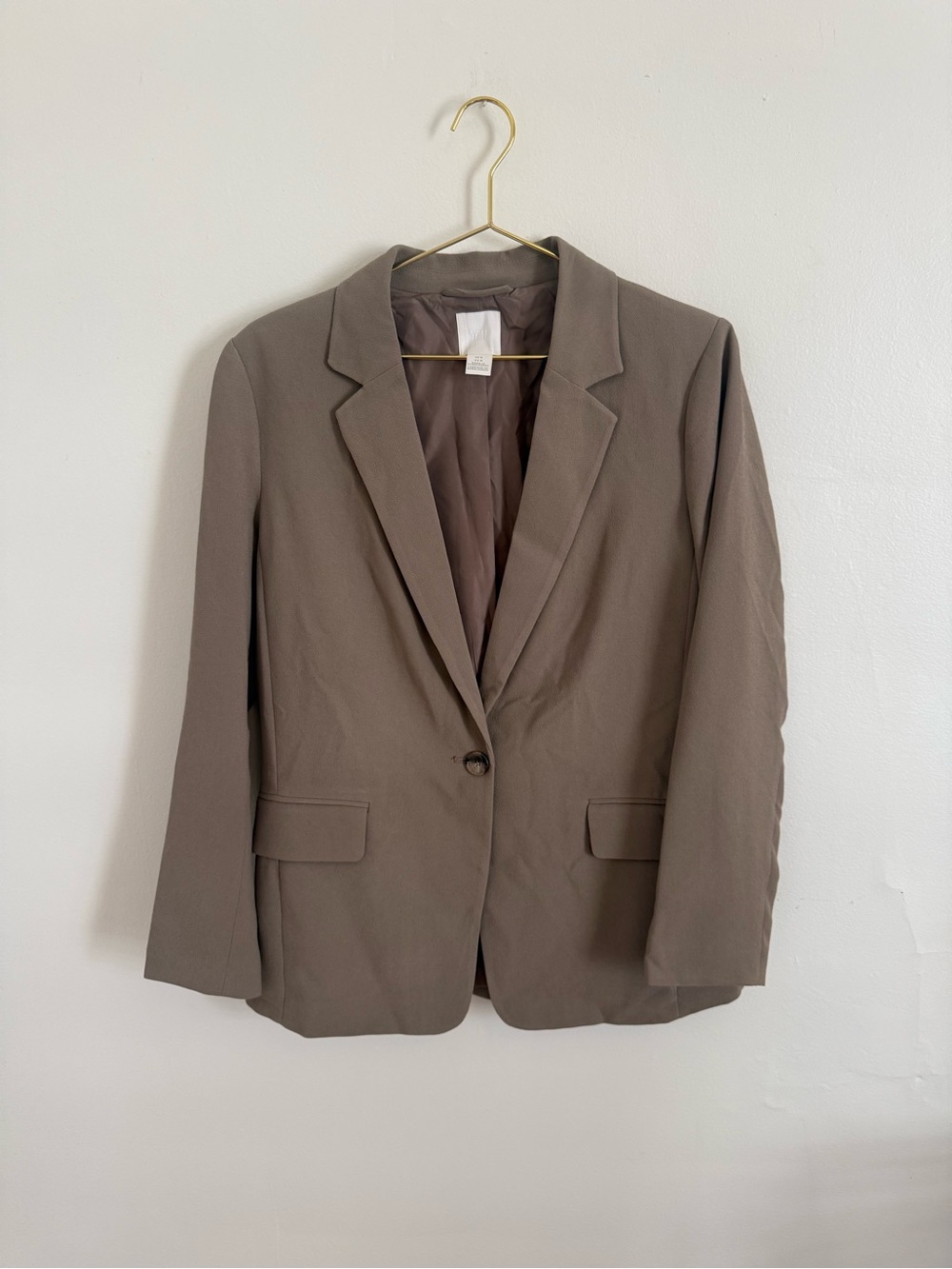 Classic mushroom brown crepe blazer